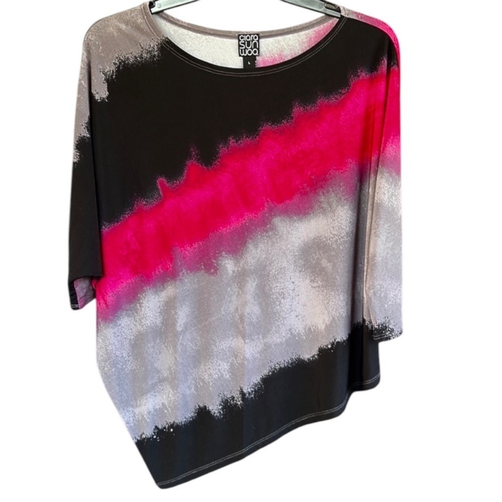 EUC Clara Sun Wood Diagonal Hem Dolman Sleeve Top Size Large